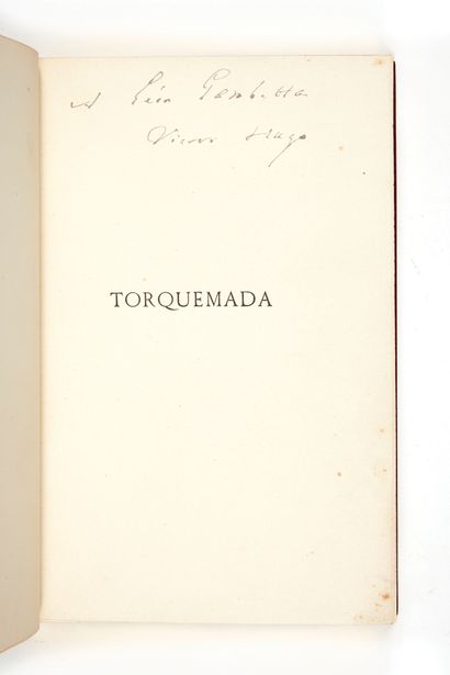 HUGO, victor. Torquemada. Drama. Paris, Calmann-Lévy, 1882; in-8 maroquin janseniste...
