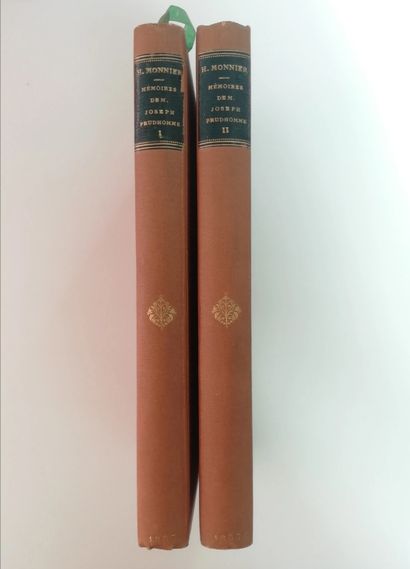 MONNIER, Henri. Memoirs. Joseph Prudhomme. Paris Librairie Nouvelle, 1897; 2 volumes...