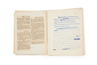 JOUHANDEAU, Marcel. Un Monde. Manuscrit autographe, [1950] ; 485 pages la plupart...