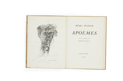 PICHETTE, Henri. A Poèmes avec un gris-gris par Antonin Artaud. Paris, Fontaine,...