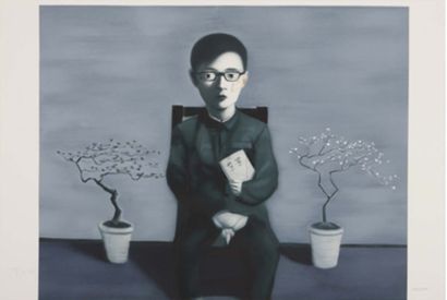 Zang Xiogang Boy and Tree
Lithographie en couleurs sur papier.
Signée et numérotée.
D'un...