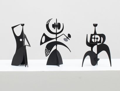 Philippe HIQUILY (1925-2013) Epicurean, 2019 Cast metal sculpture painted black....