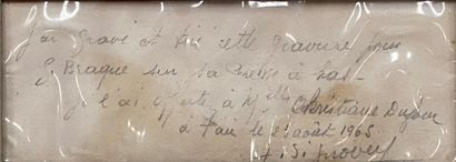 null D'après Georges Braque Circée Gravure décidacée au dos H_16 cm L_20 cm (traces...
