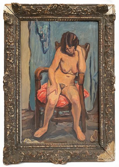 Emile Sabouraud (1900-1996) Femme nue sur...