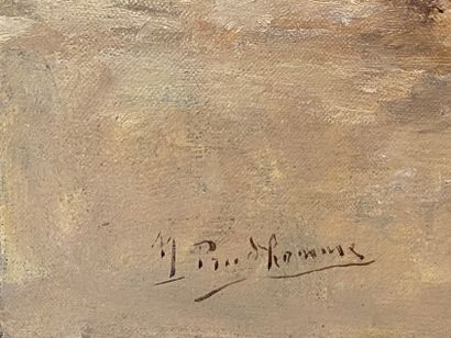 null Marcel Prud'homme Quais de Seine Huile sur toile signée en bas à gauche H_32,5...