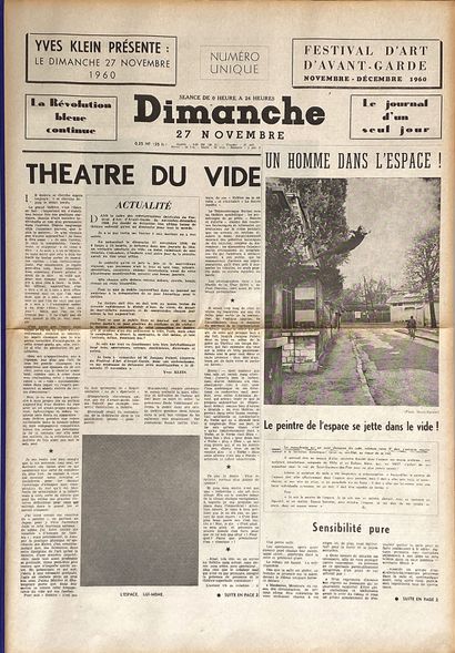  Yves KLEIN (1928-1962)

Le journal d'un seul jour, 1960

Portfolio toilé comprenant... Gazette Drouot