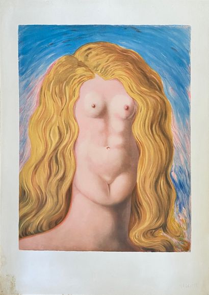 null Set of three works : 

- After René Magritte

The rape. Reproduction. H_73,5...