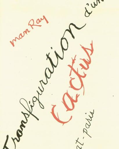 MAN RAY (1890-1976) Transfiguration d'un cactus, 1945 Gouache sur papier. Signée...