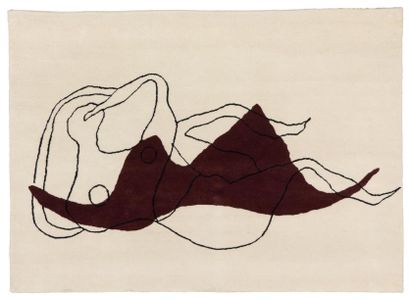 HENRI LAURENS (1885-1954) Femme étendue Tapis en laine. Signé au dos. Marie Cuttoli...