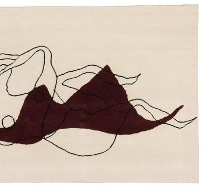 HENRI LAURENS (1885-1954) Femme étendue Tapis en laine. Signé au dos. Marie Cuttoli...