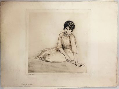 null Adrien Etienne Drian (1885 - 1961) Femmes et fillettes Ensemble de huit lithographies....