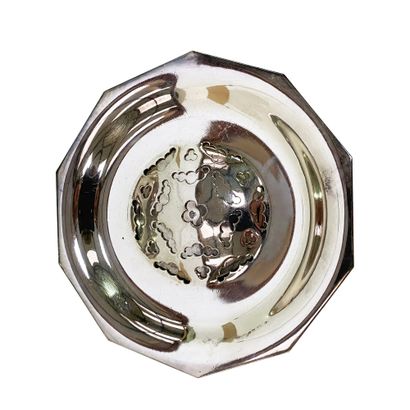 null Coupe ovale Christofle en métal à 2 anses, un beurrier (H_4 cm D_15 cm) et six...