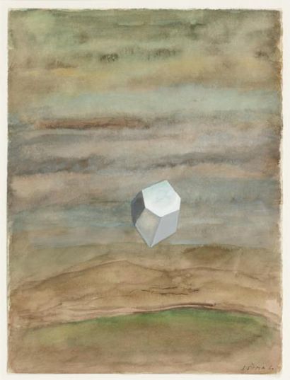 Josef Sima (1891-1971) Composition, 1960 Aquarelle sur papier. Signée et datée en...