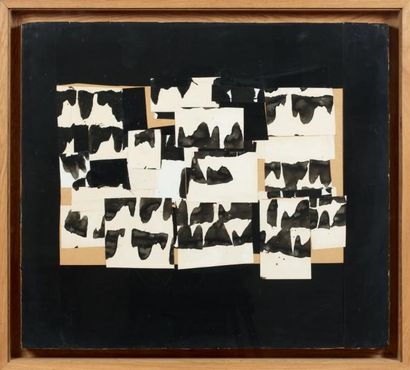 Pierrette Bloch (née en 1928) Composition n°7, 1972 encre de chine, papier découpé...