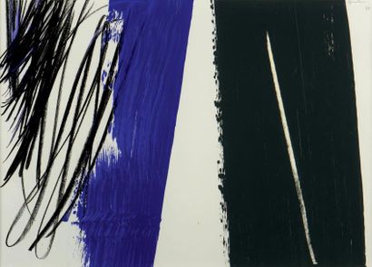 Hans Hartung (1904-1989) Composition, 1974 Acrylique et pastel sur carton. Signé...
