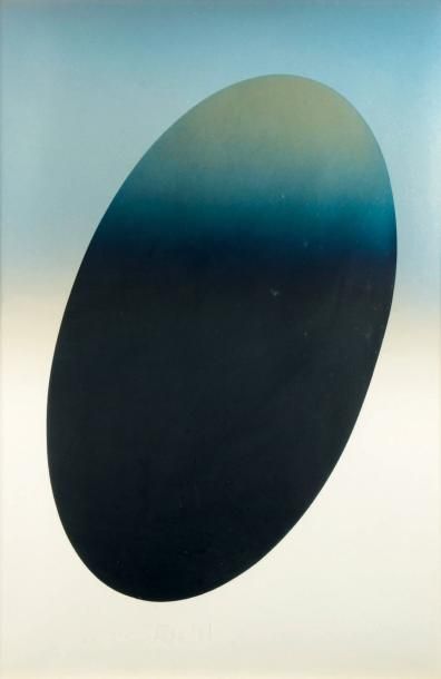 Larry Bell (Né en 1939) El in 18, 1980-1981 peinture métal vaporisée sur papier....