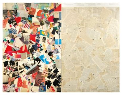 Jacques Charlier (1939) Grand Collage/concours, 1966-1980 Tryptique dans un boîtier...
