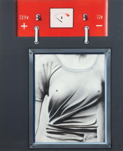 Peter Klasen (né en 1935) Robe n°5, 1973 Huile et collage sur toile. Signée, datée...