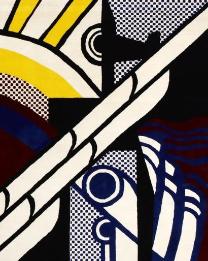 Roy Lichtenstein (1923-1997) Modern Tapestry Tapis en laine. Signé au dos. Charles...