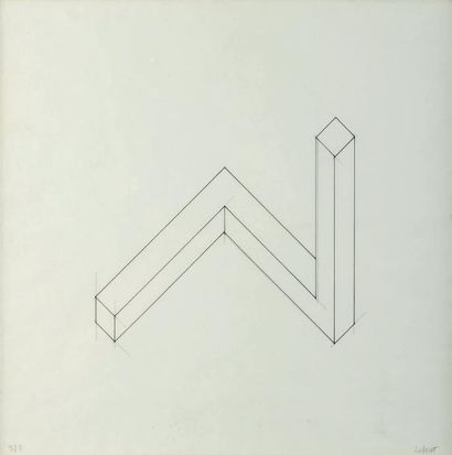 Sol Lewitt (1928-2007) Incomplete open cubes - Three part Variations, 1973-1974 Mine...