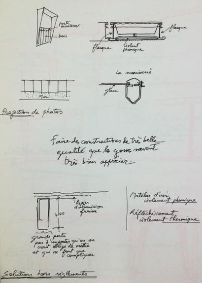 JEAN PROUVÉ (1901-1984) Structure Coque Composée de huit pieds-support, sept accueillant...