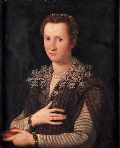 ECOLE ITALIENNE DU XVIIE SIÈCLE, SUIVEUR D'ALESSANDRO ALLORI Portrait de Leonora...