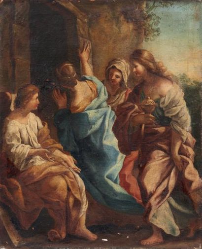 ECOLE FRANCAISE VERS 1700, SUIVEUR DE SÉBASTIEN BOURDON Les trois Marie au tombeau...