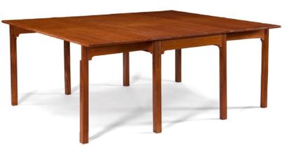 KAARE KLINT (1888-1954) Table à allonges en acajou Étiquette de l'éditeur Mahogany...
