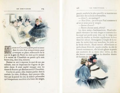 PREVOST (Marcel) Les Demi-Vierges. P. Lemerre 1894. In-12; Demi-maroquin framboise...