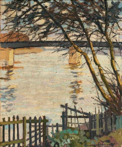 ALEXANDRE ALTMANN (1885-1950) Bord de l'étang Huile sur toile. Signée en bas à gauche....