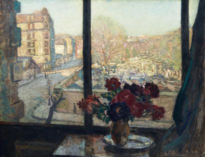 ALBERT ANDRÉ (1869-1954) Vue de l'atelier, ca 1920 Huile sur toile. H_72 cm L_92...