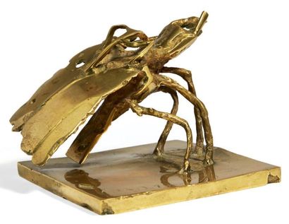 CÉSAR (1921-1998) Insecte, ca 1955 Epreuve en bronze doré. Signée et numérotée à...