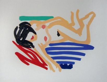 TOM WESSELMANN (1931-2004) Study for Nude one arm down, 1992 Liquitex sur carton....