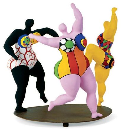NIKI DE SAINT PHALLE (1930-2002) Les trois Grâces, 1994 Résine polyester peinte sur...