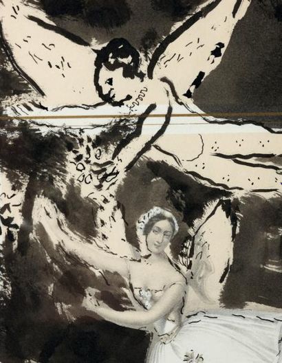 CHAGALL (1887-1985) La Danseuse, 1972 Encre sur papier. Signée et datée en bas à...