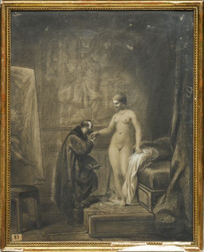 null Jules Joseph LEFEBVRE (1836-1911)
Artiste baisant la main de son modèle dans...