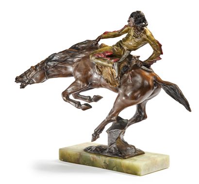 null Bruno ZACH (1891-1945)
Cavalier indien chargeant
Sculpture en bronze à patine...