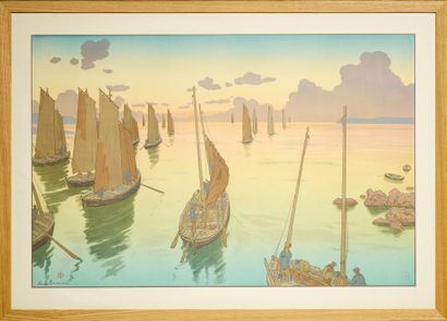 null Henri RIVIERE (1864-1951)
Le coucher du soleil, 1899
Lithographie en couleurs
Épreuve...