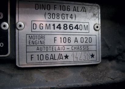 FERRARI 308 GT4 / 2001 Châssis: n° 14238 Titre de circulation belge - Un modèle révolutionnaire...