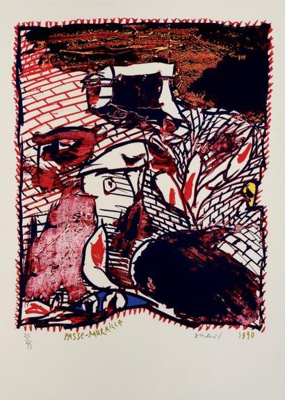 PIERRE ALECHINSKY (NÉ EN 1927) Passe Muraille, 1990 Lithographie en couleurs Signée...