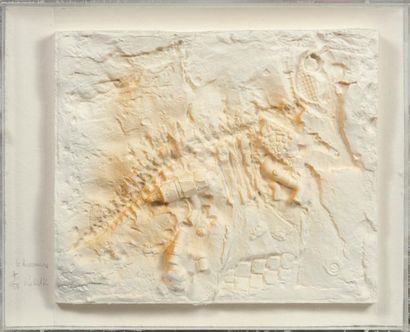 RACHID KHIMOUNE (NÉ EN 1953) Le dinosaure Tableau en relief (polystyrène) Signé en...