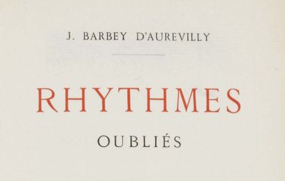 BARBEY D'AUREVILLY (Jules). Rythmes oubliés. Paris, Alphonse Lemerre, 1897. Petit...