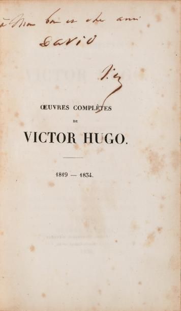HUGO, Victor Littérature et philosophie mêlées. Paris. Eugène Renduel. 1834. In-8....
