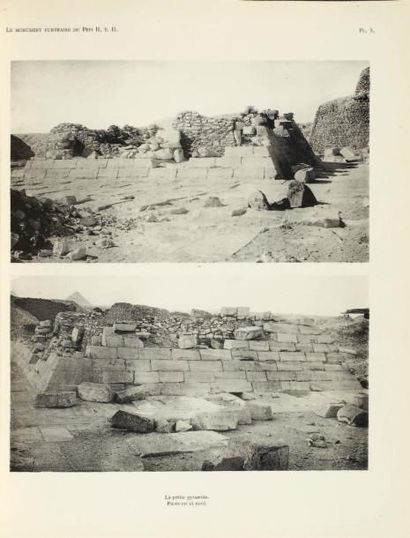 JÉQUIER G Le monument funéraire de Pepi II. Le Caire, 1936, 1938, 2 volumes reli...