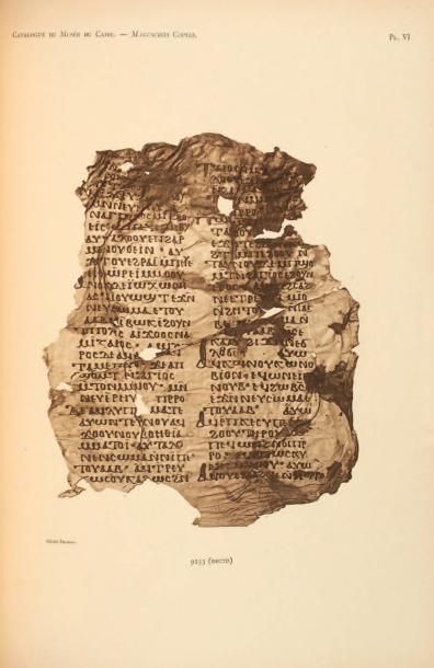MUNIER H Manuscrits coptes. Catalogue général des antiquités égyptiennes du Musée...