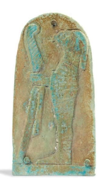 ÉGYPTE PLAQUETTE de résille représentant l'un des quatre fils d'Horus, Québésénouf...