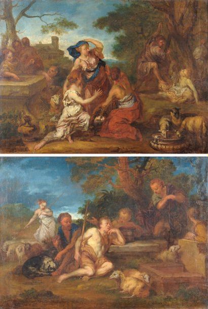 Lodewijck de deyster (1690 - 1747) Moïse et les filles de Jethro - Moïse et les bergers...