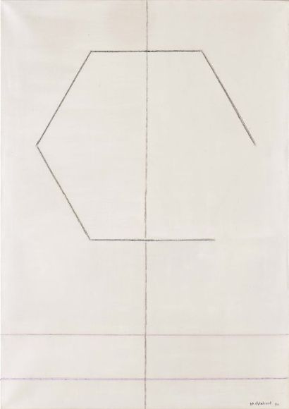 Jo Delahaut (1911-1992) Composition géométrique sur fond blanc Huile sur toile. Signée...