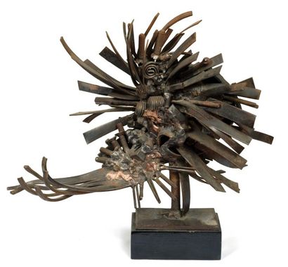 Enri Terres (né en 1948) Brewer Sculpture en fer et clous. original. H_42 cm L_38...