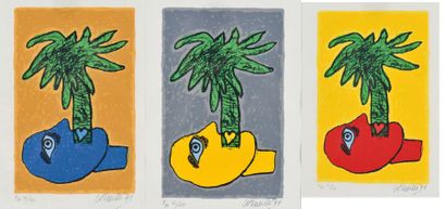 Corneill e (né en 1922) Trilogie tropicale Lithographie en couleurs Epreuve d'artiste...